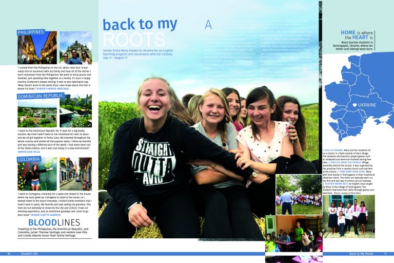 2017 Del Campo summer coverage yearbook spread