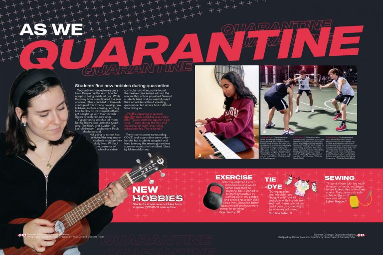 yearbook spread focused on quarantine