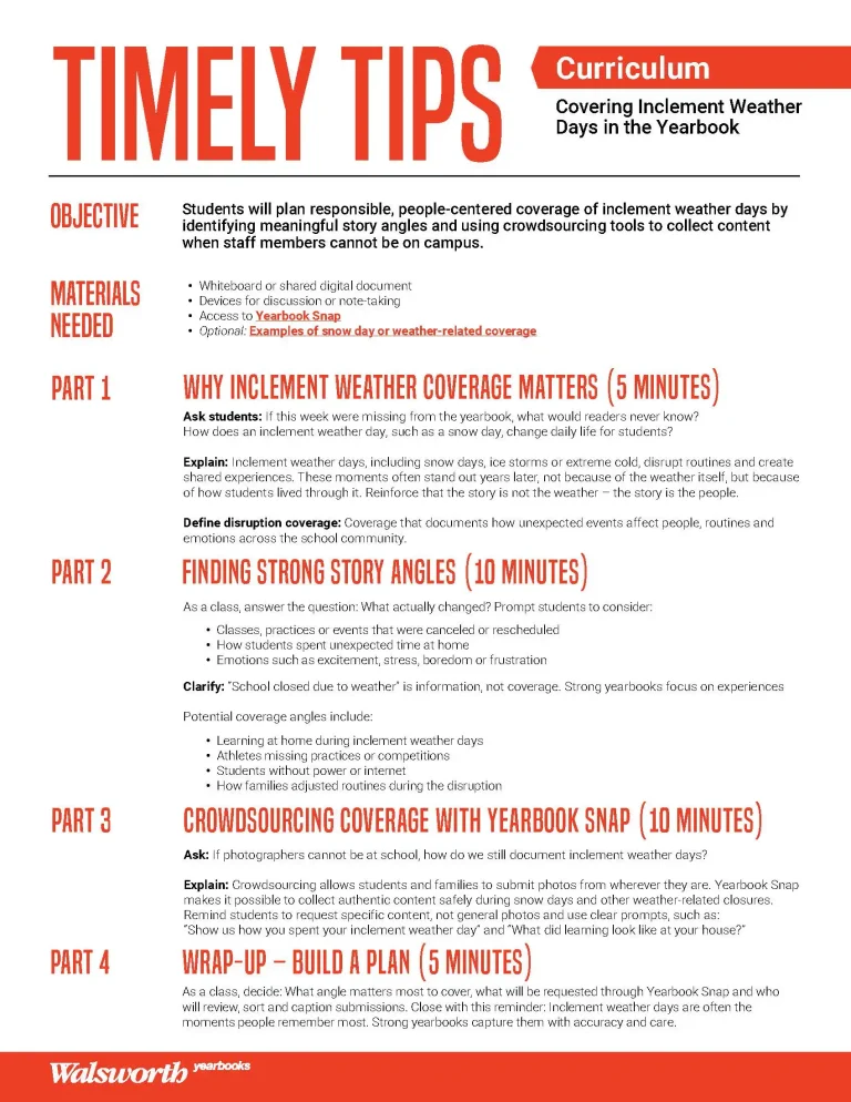 Timely Tips – Inclement Weather Days