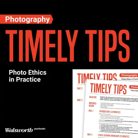 Download the Timely Tips lesson plan on photojournalism ethics and AI guidelines.